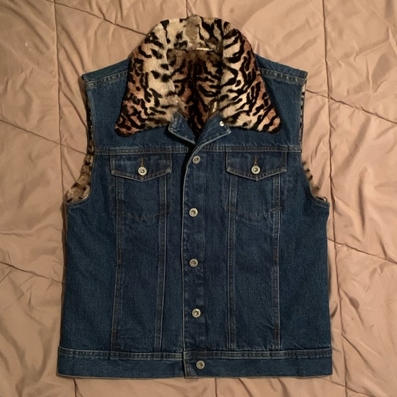 JEAN CRISAN FOURRURE woman’s denim/rabbit fur jacket vest. - Picture 3 of 11